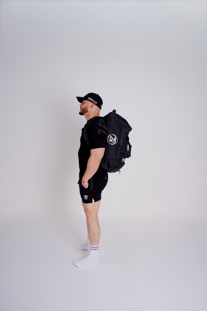 ZERRALLY Stealth Icon Duffel Bag – All-Black Gym Duffel