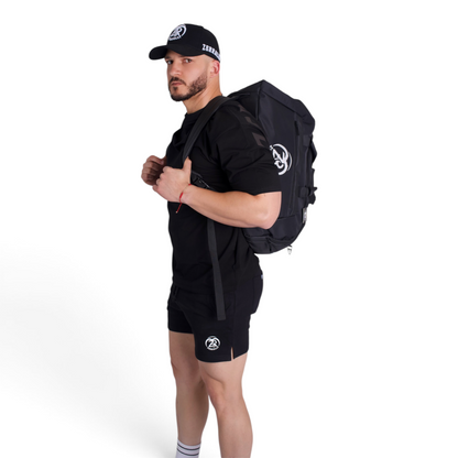 ZERRALLY Stealth Icon Duffel Bag – All-Black Gym Duffel
