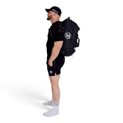 ZERRALLY Stealth Icon Duffel Bag – All-Black Gym Duffel